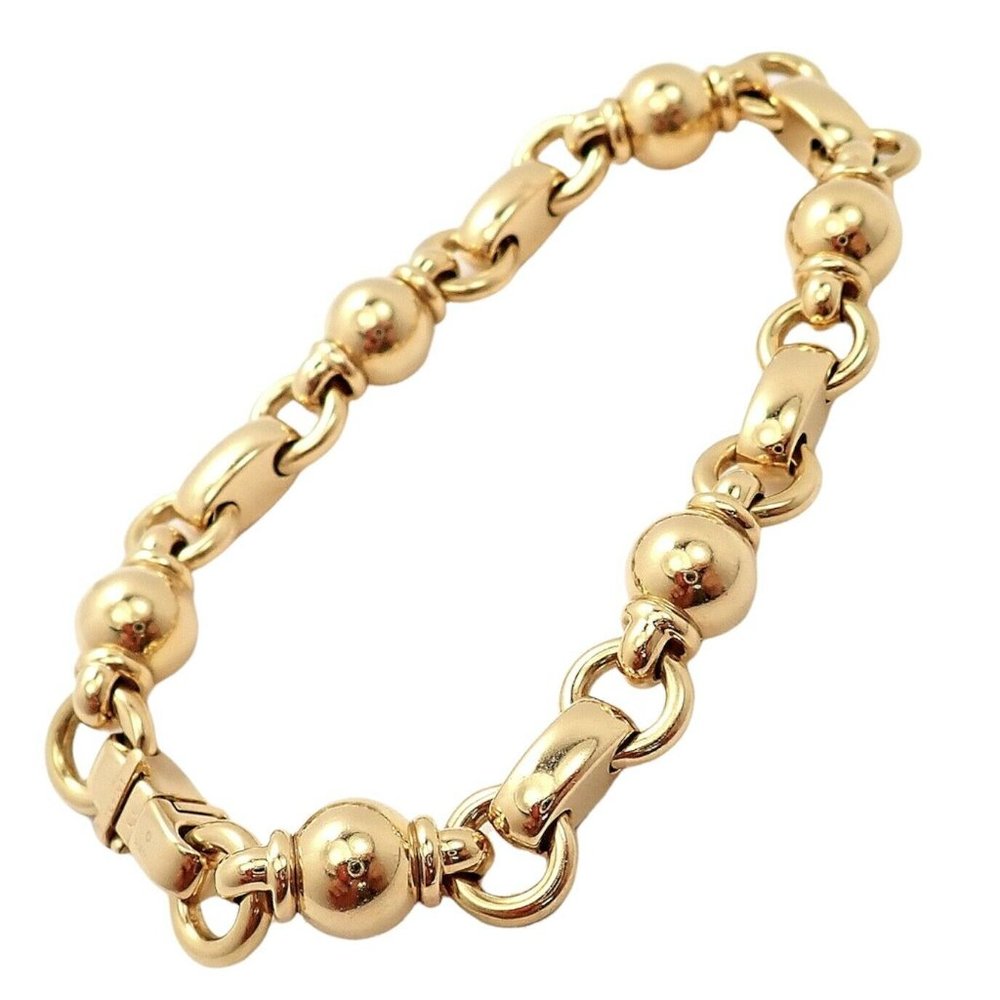 Authentic! Vintage Chanel 18k Yellow Gold Classic Link Bracelet